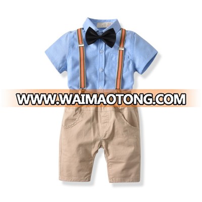 Fashion designs cotton baby boy suits wholesale toddler boy romper 2018