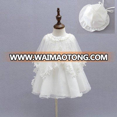 Baby Girls' Sleeveless Knit Lace Christening Baptism Tutu Mesh Dress