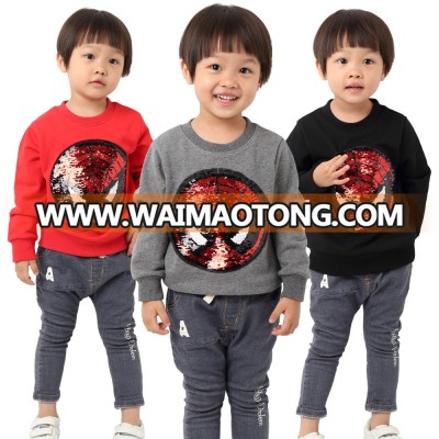 Children Cotton Pullover Sweatshirt Kids sweatshirts with Sequin Kids Winter Sweatshirts Hoodies