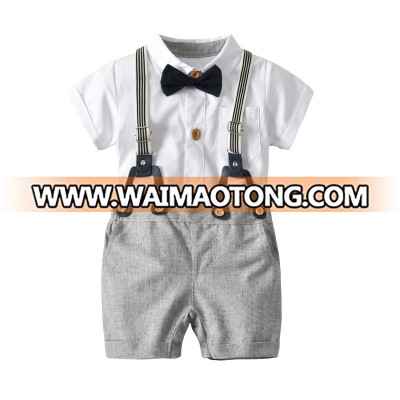 Fashion gentle baby rompers short sleeve cotton baby boy romper wholesale