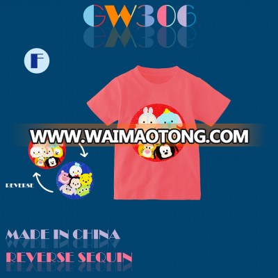 private label t-shirt manufacturer color combinations printed children reversible sequin t-shirt rock t-shirt