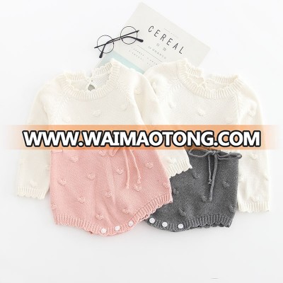 Wholesale cute knitting design infant girls baby romper new style