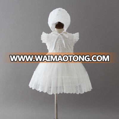 hot sale white baby girl christening baptism dress for toddler