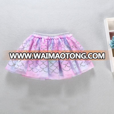 High Quality Summer Girl Glitter Skirts Princess Kids Girl Mermaid Tutu Skirt