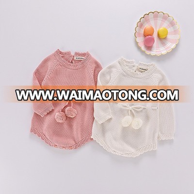 INS Fashion Knitted Long Sleeve Baby Romper Cotton Baby Girls Romper