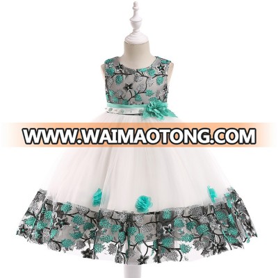 High Quality Kids Carnival Costume Girls tulle flower Party Dress