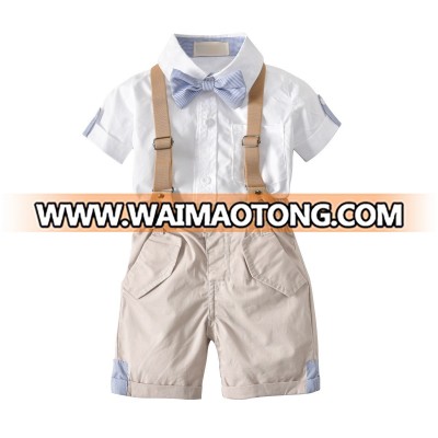 Boutique gentle boy clothing suit knitted formal baby jumpsuit with bow tie