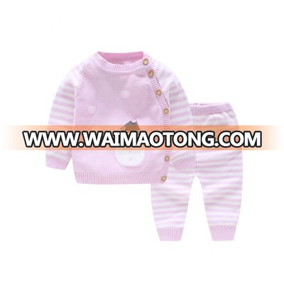 2018 autumn little baby sweater sets knitted cotton children's cartoon sweater sets