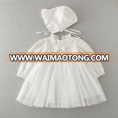 Wholesale Baby Girls Holy Christening Infants Lacework Baptism Dress With Hat